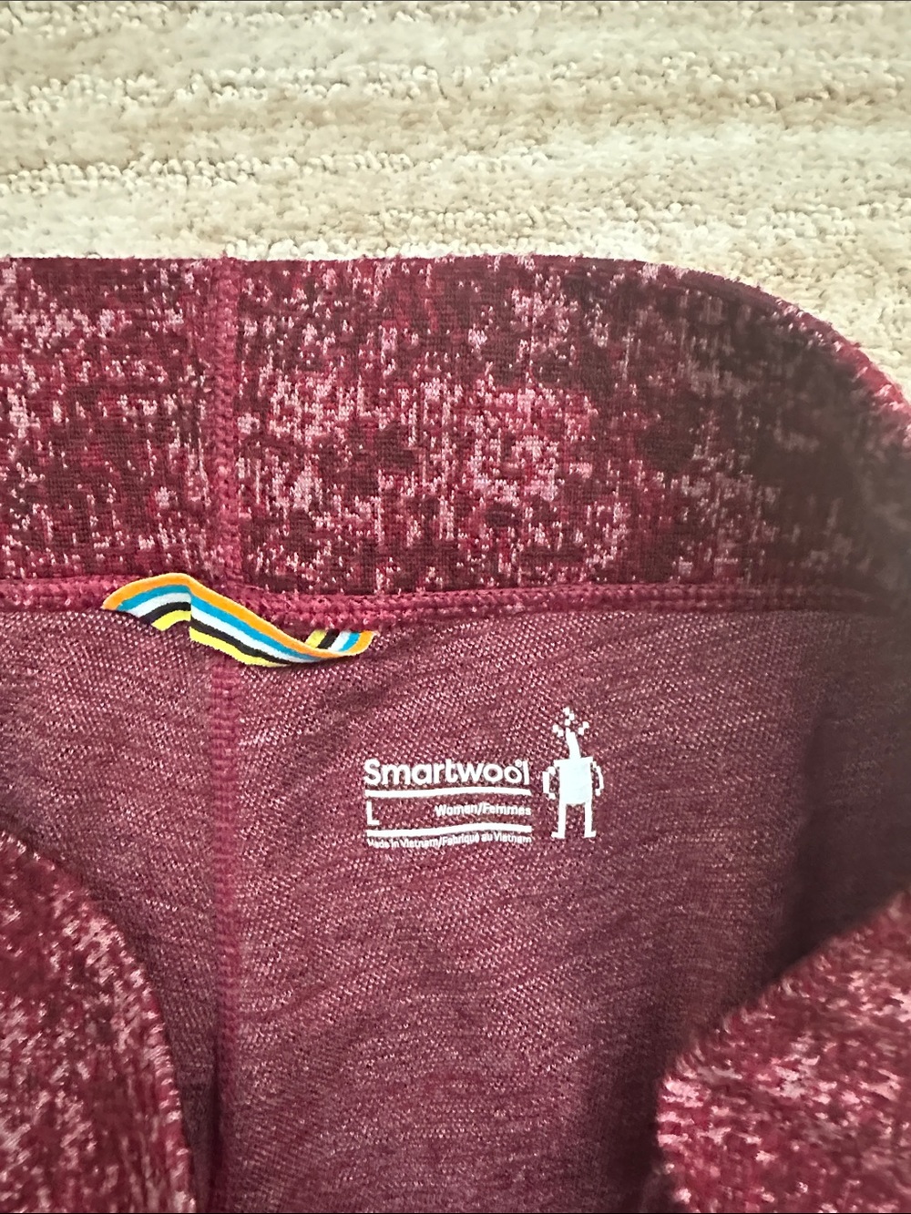EUC Smartwool Merino 250 Bottom Base layer Merino Wool Fig (Red) Pattern Large - Picture 11 of 15
